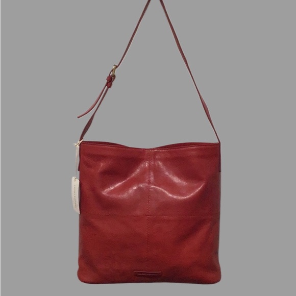 NWT LUCKY 🍀 BRAND Leather Shoulder Bag w/Attached Zipper Pouch, Samba Color - Picture 4 of 12